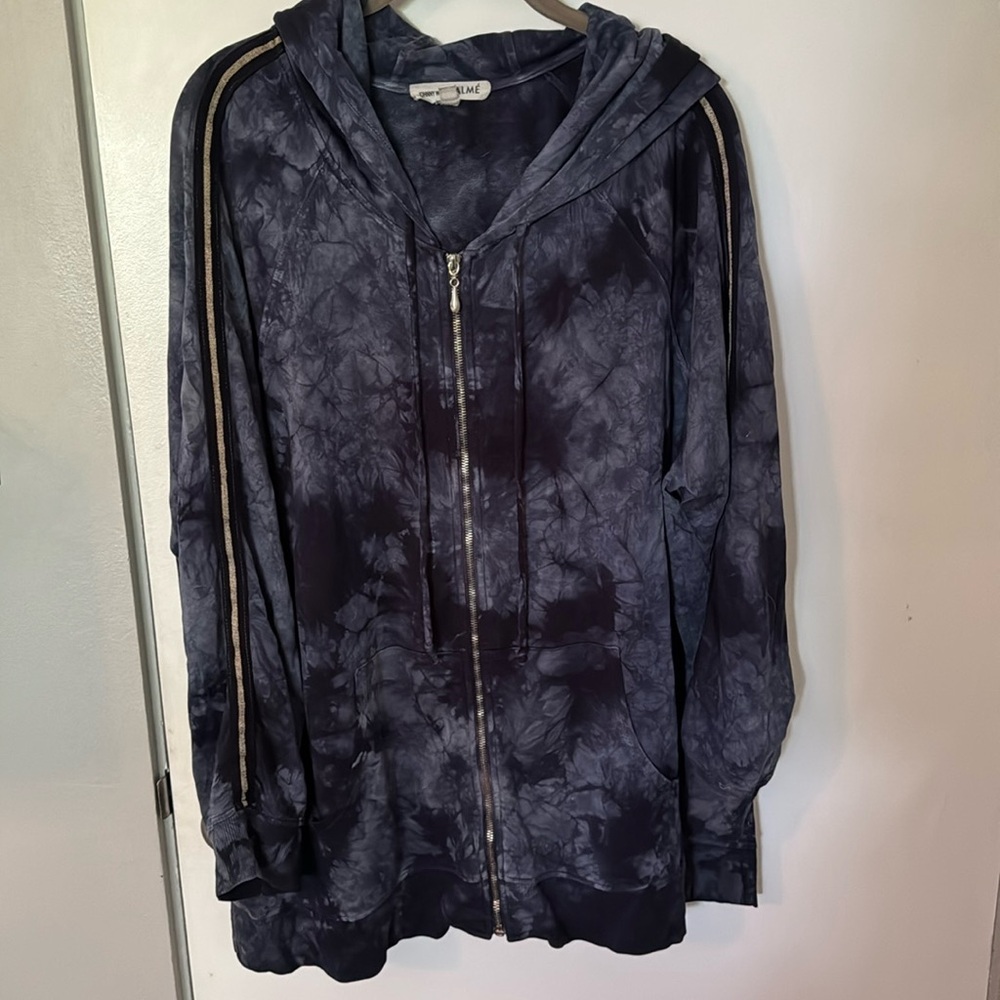 Johnny Was Calme Blue XL Zip Jacket with hood